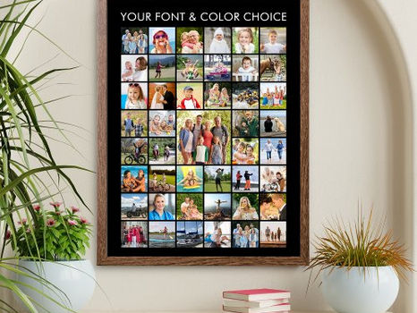 Best Deals! Simple Personalized 45 Square Photo Collage Poster