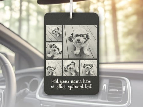 Best Deals! Create a Custom Photo Collage with 6 Photos black Air Freshener