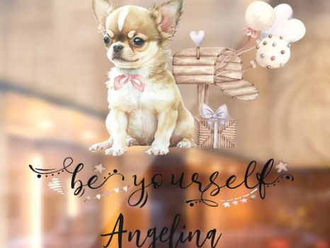 Hot Deals! Be Yourself Cute Chihuahua Puppy Nursery Window Cling