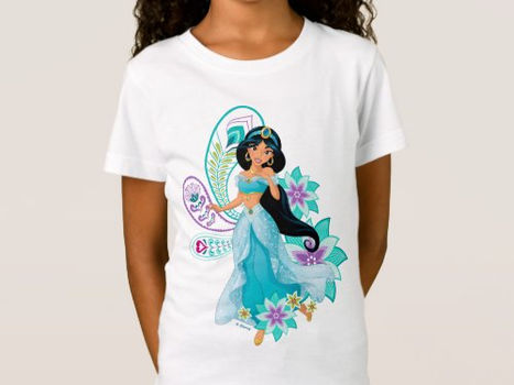 Best Deals! Princess Jasmine with Feathers & Flowers T-Shirt