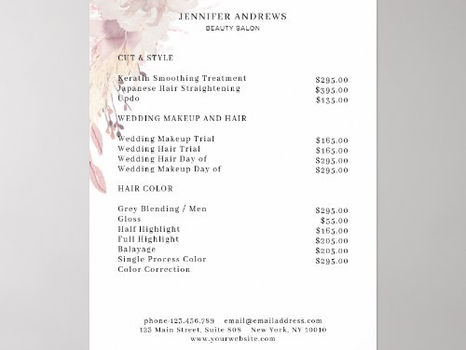 Hot Deals! Modern Boho Flower Price List Poster