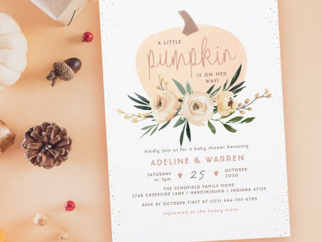 Big Deals! Pink Pumpkin Couples Baby Shower Pink Gold Budget