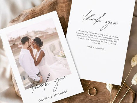 Top 10! Wedding Modern Minimalist Thank You Cards Flyer