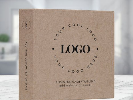 Big Deals! Kraft Style Rustic Business Company Custom Logo 3  3 Ring Binder