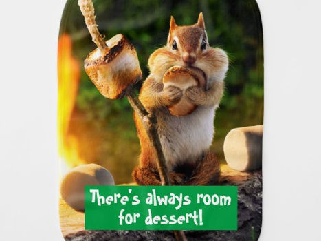 Big Deals! Chipmunk Eating Marshmallow Baby Burp Cloth