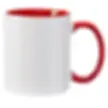 Thumbnail: Plain white  coffee mug with red accents on a white background