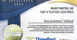 Fun Learners' School Ranked Among Top 3 Tuition Centres in Bukit Batok by ThreeBest Rated