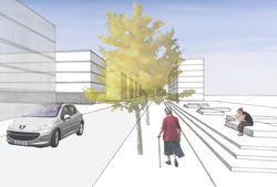 Front urban road