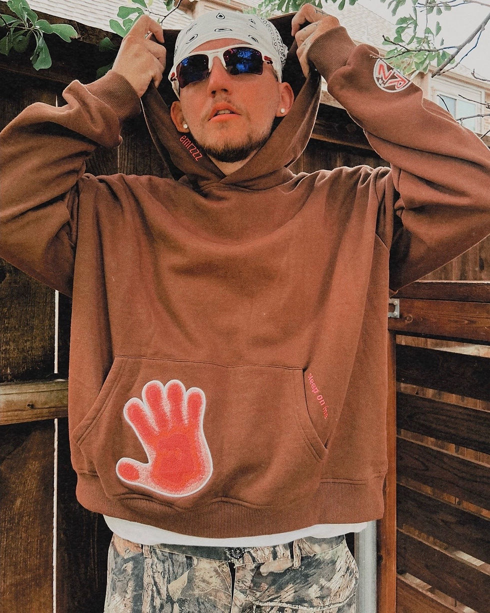 Thumbnail: Thermal Hoodie Brown/Pink
