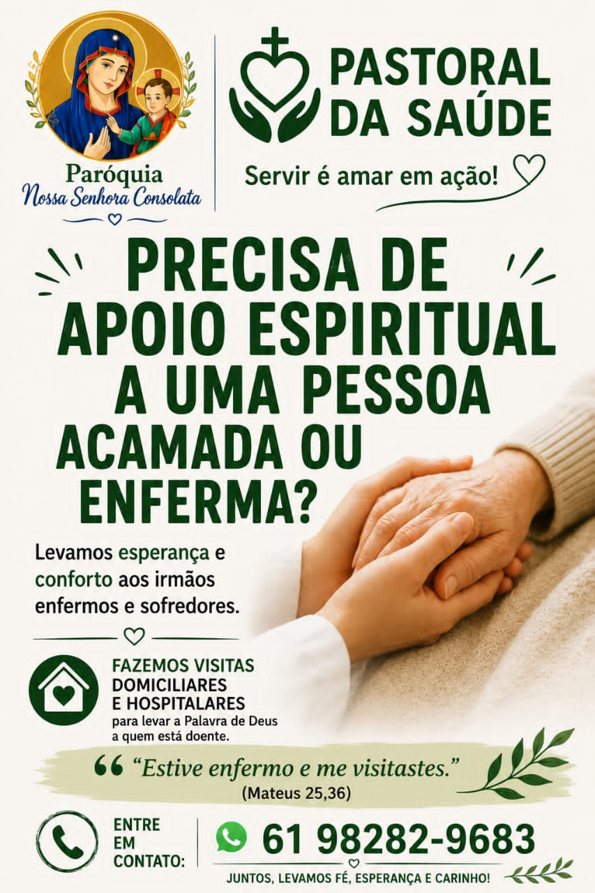 Precisa de apoio espiritual a uma pessoa acamada ou enferma?