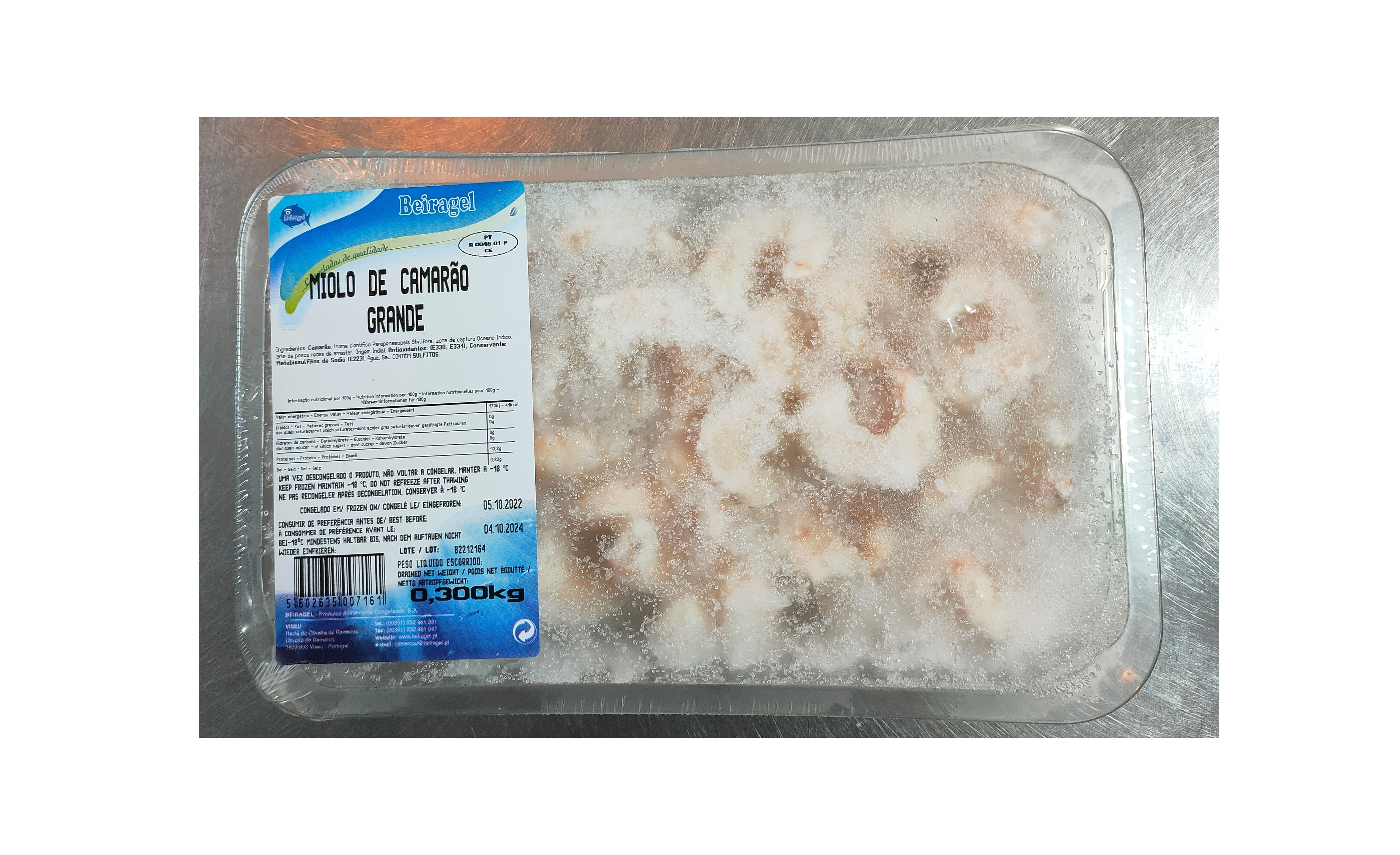 Miolo de camarão Beiragel 300g