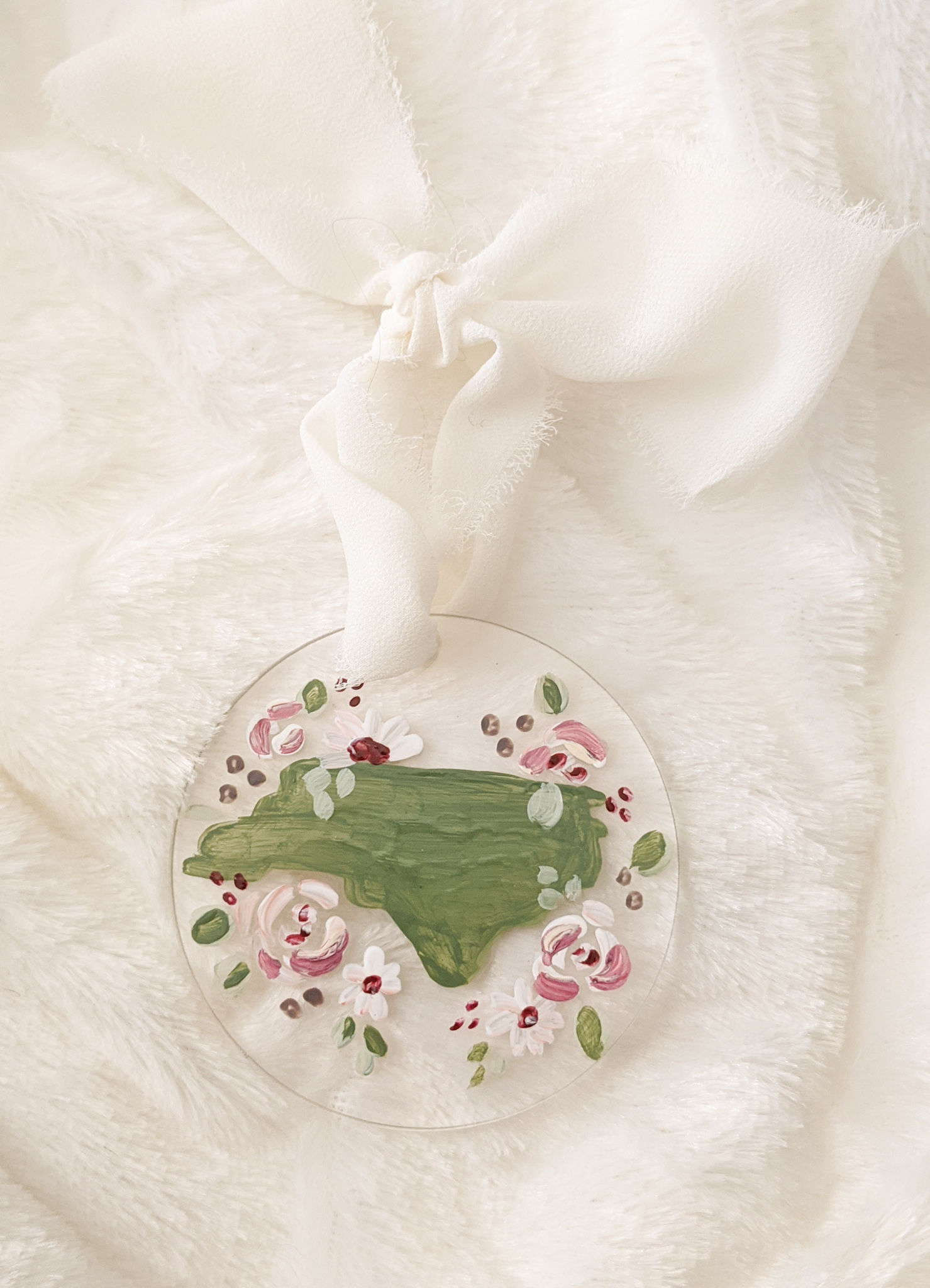 NC in Olive- Acrylic Ornament