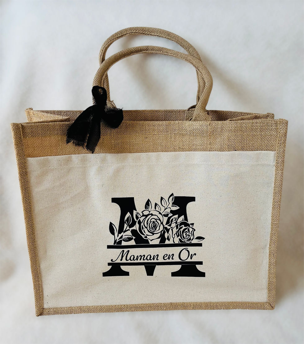 Cabas Maman en Or, Mamie en Or ou Marraine en Or