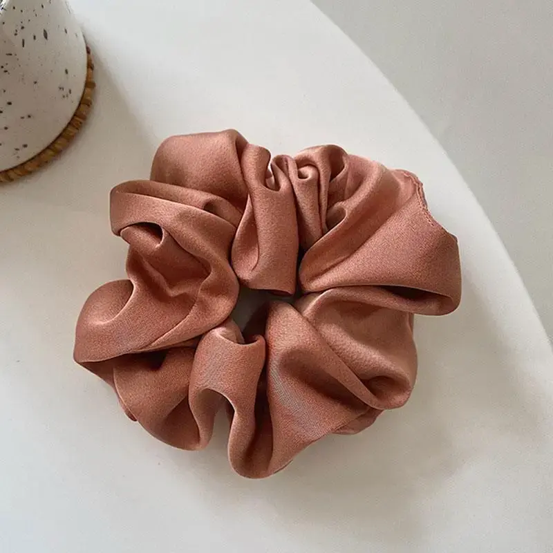 Thumbnail: Silk Scrunchie Elastic Handmade  1PC Satin Silk Solid Color