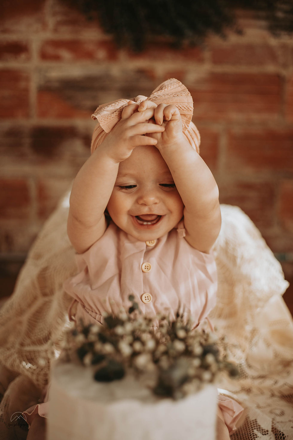 First Birthday Girl Boho Cake Smash in Nebraska