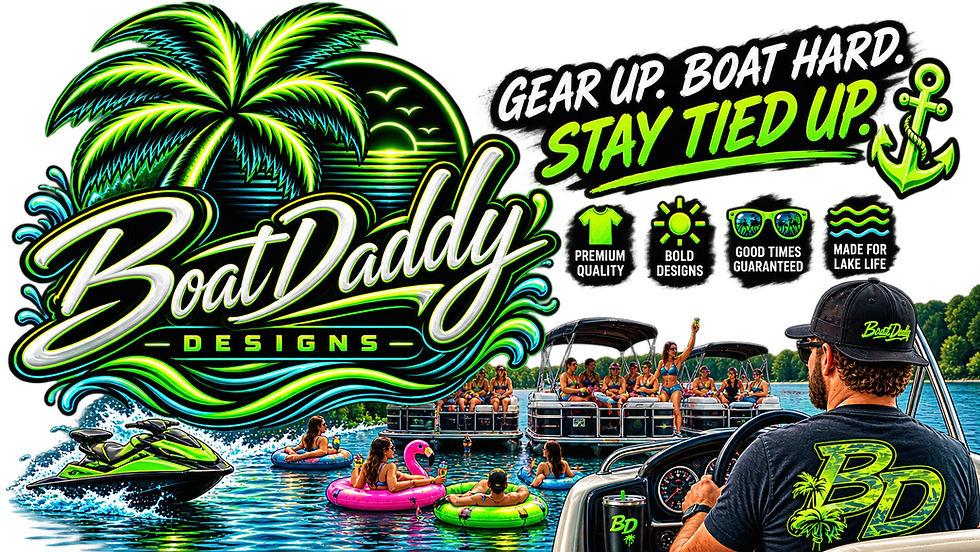 BoatDaddy Designs apparel for lake life and boating.