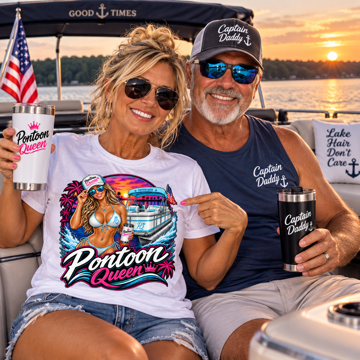 Pontoon Queen BoatDaddy Women's T-shirt