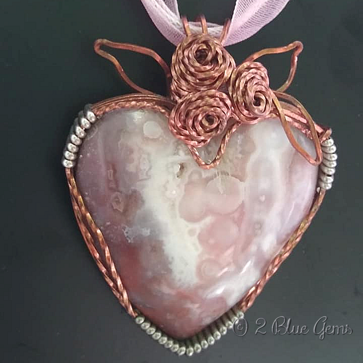 Thumbnail: Ocean Jasper Heart in Copper and Sterling Silver