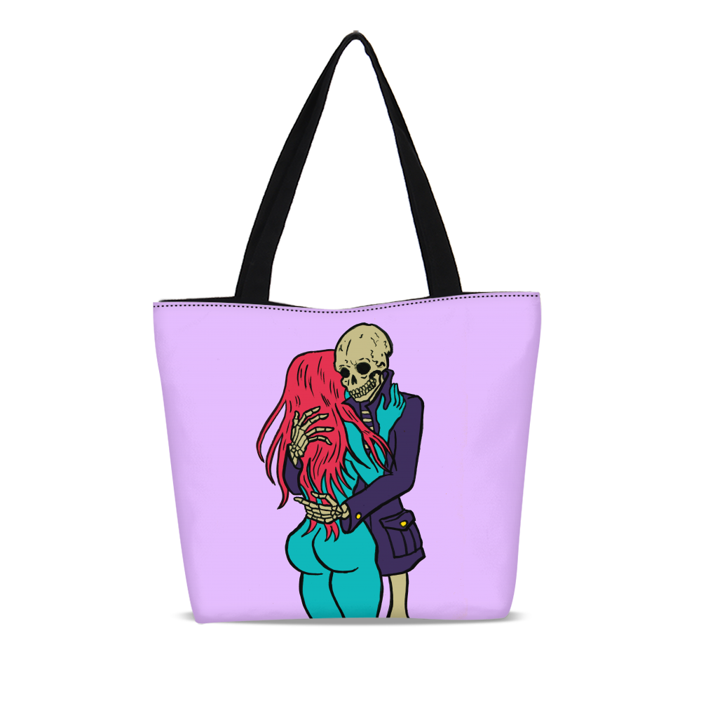 Love You to the Bones Canvas Zip Tote