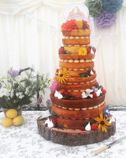 Large 4 tier naked woodland cake