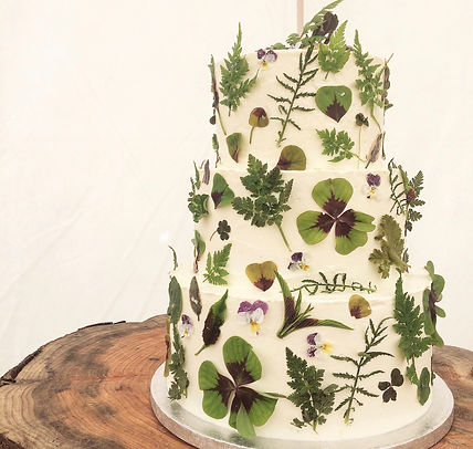 Botanical wedding cake