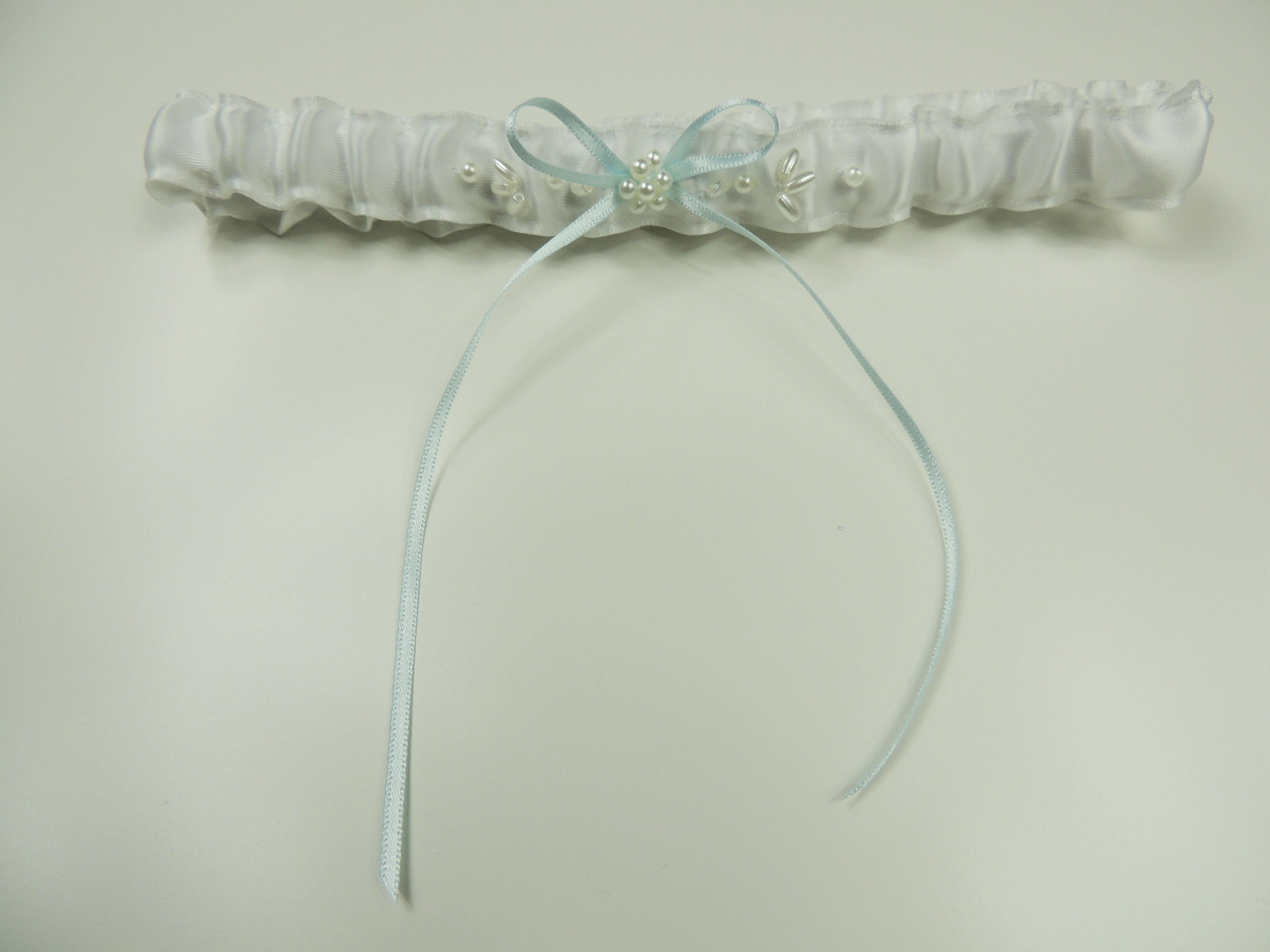 White Bridal Garter with Beading