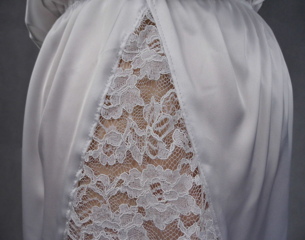 Thumbnail: Crossover Front White Satin Camiknicker with Lace Detail.