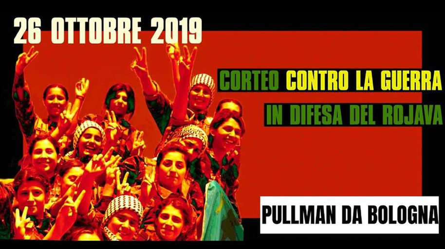 Pullman da Bologna verso il corteo a Milano per il Rojava