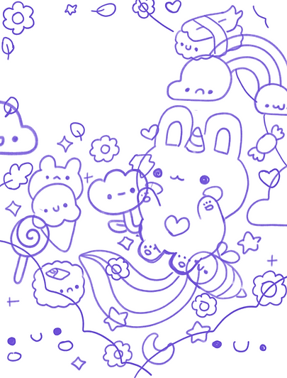 kawaii book sketch