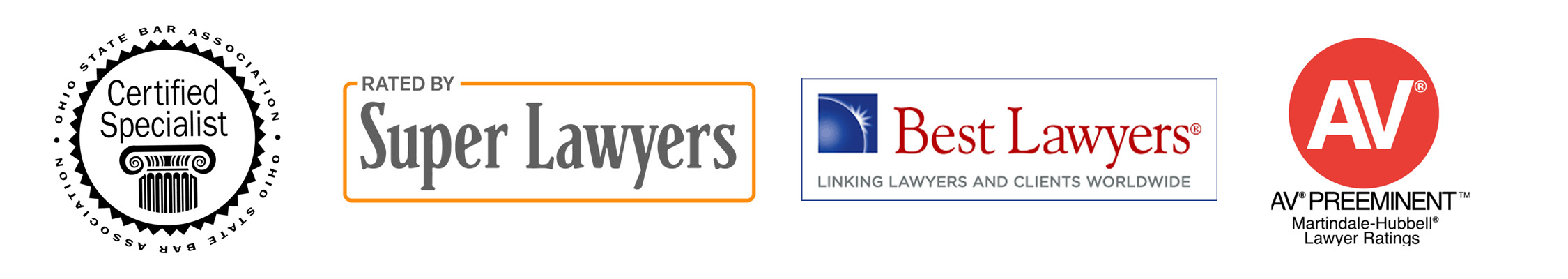 Ohio Superlawyers and Best Lawyers in America. Super Lawyers 2008–2025, Best Lawyers in America 2014–2025, Lawyer of the Year
