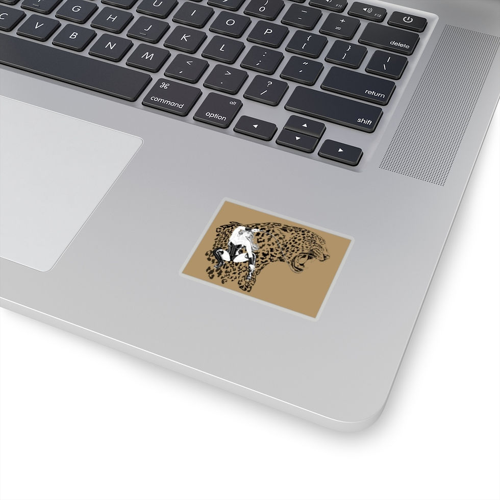 Thumbnail: Phoenix the Jaguar Kiss-Cut Stickers - tan