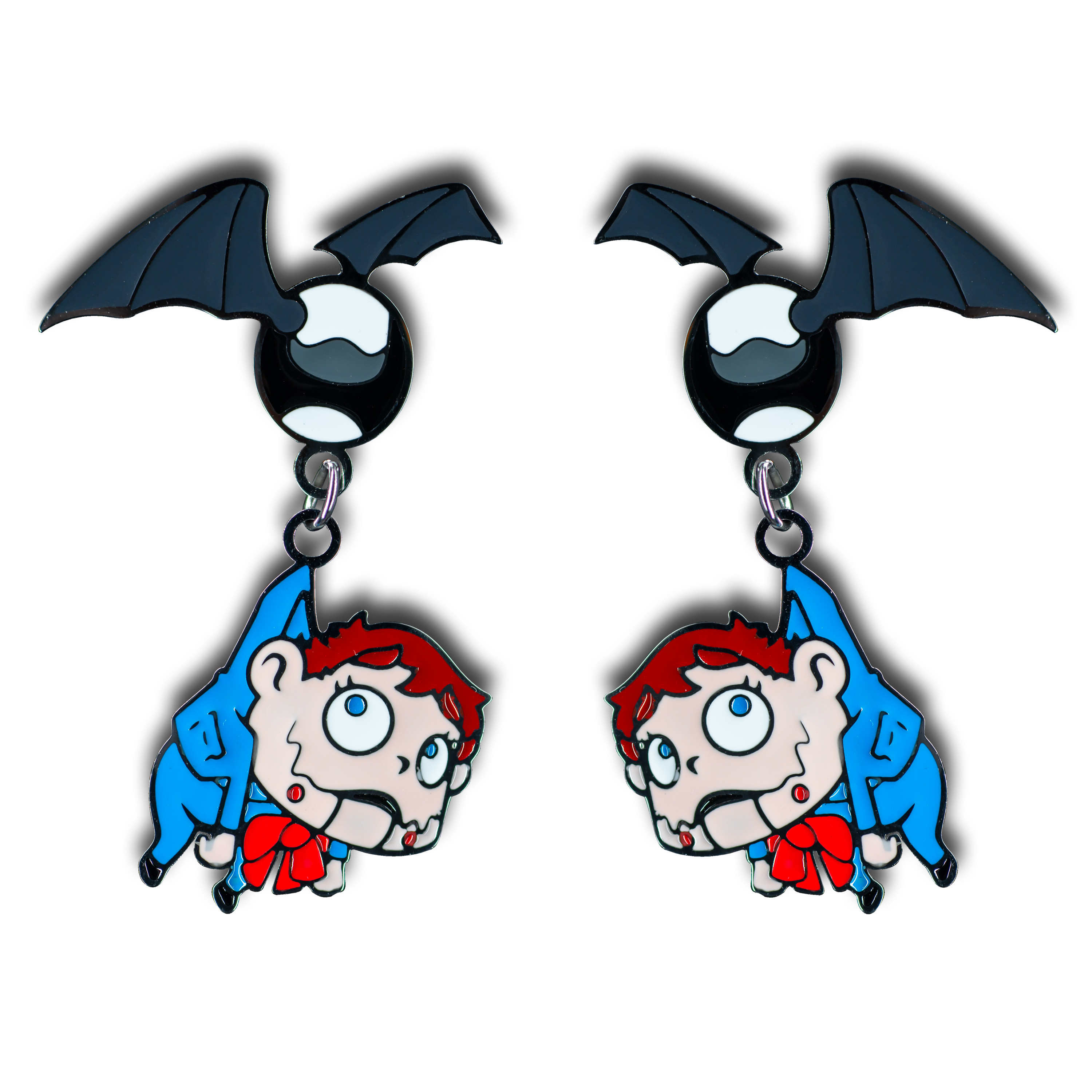 Pinball BatBall Dangling Earrings by The Pinnies (MultiBall Collection)
