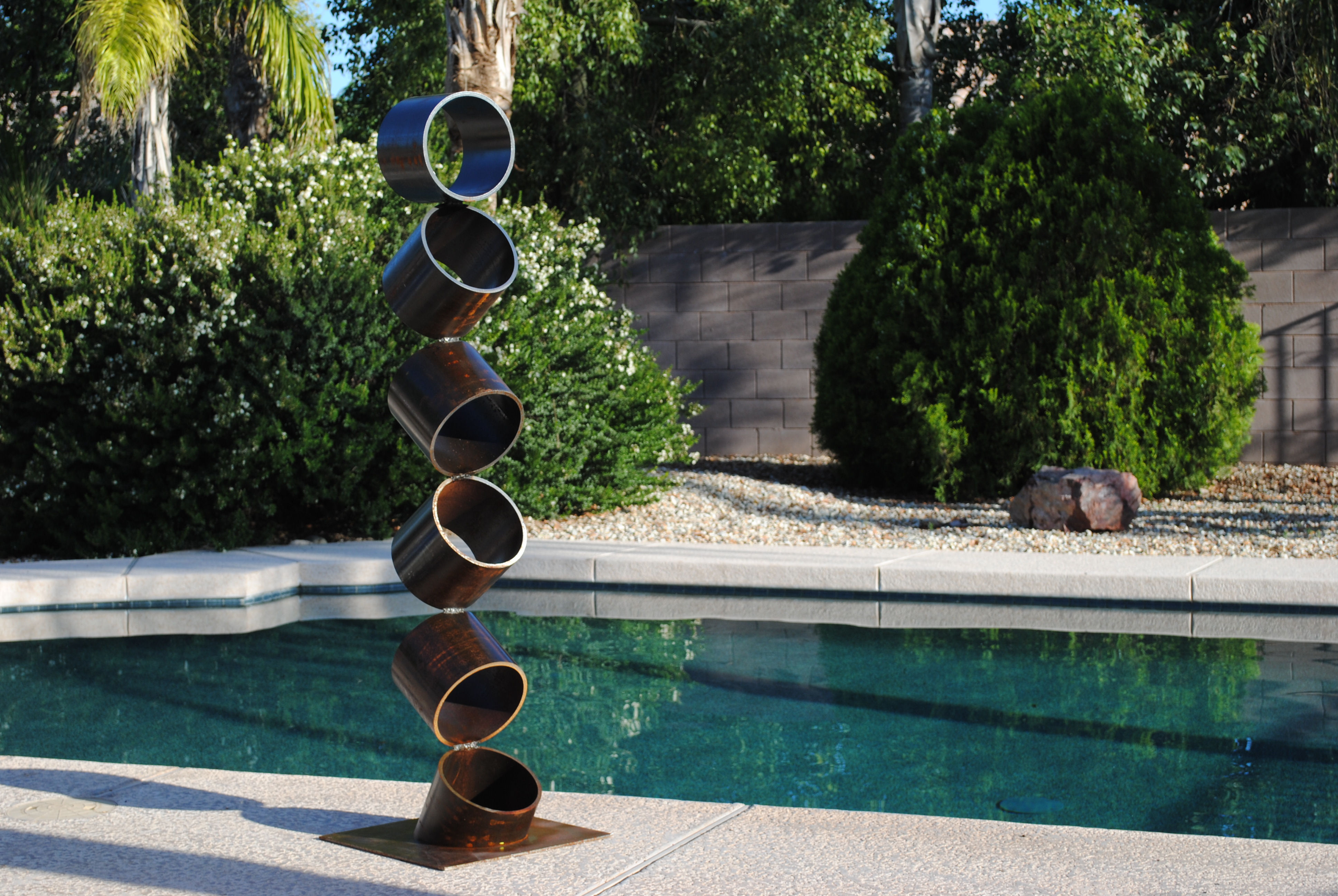 Tumbler | Modern Large Tall Metal Floor Sculpture