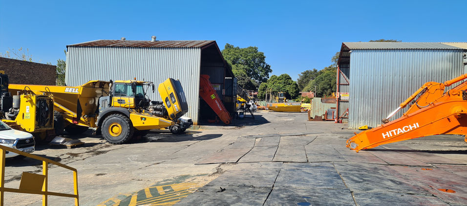 trucks in yard