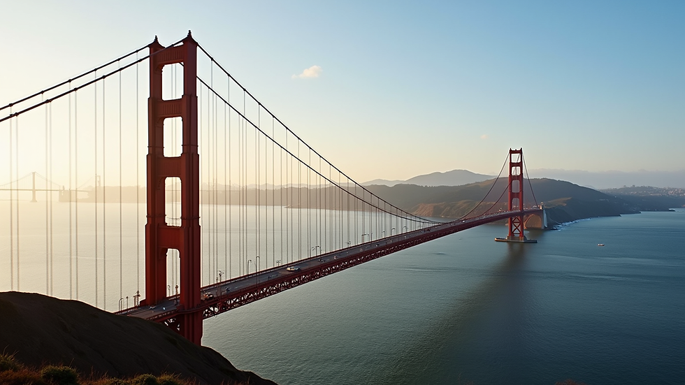 High angle view of the Golden Gate Bridge in San Francisco