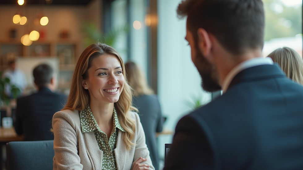 Close-up view of a travel agent discussing tour packages with a client