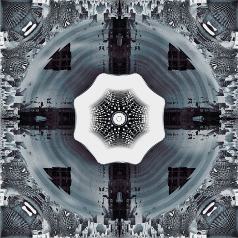 mandala gray square fractal art graphic design