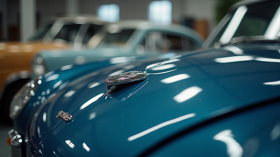 Close-up view of a shiny car hood after detailing