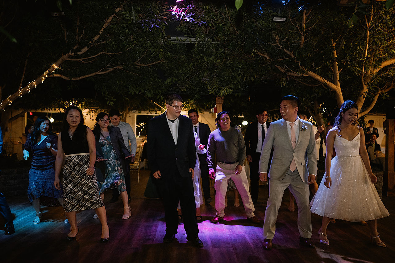 Group of guests dancing