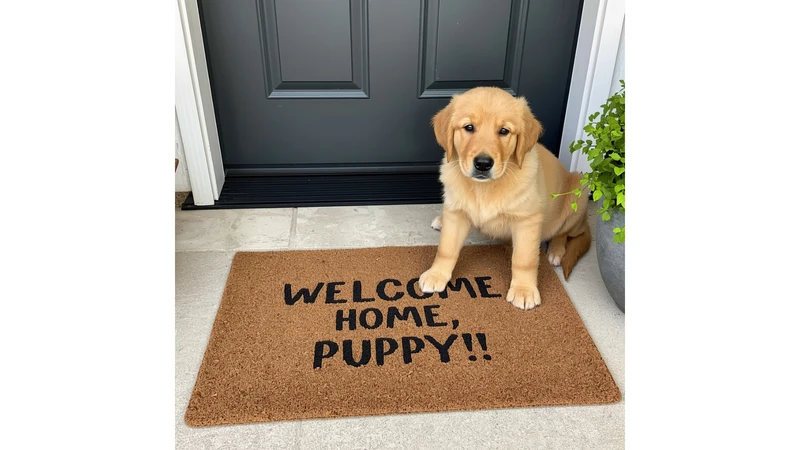 a cute corgi puppy on a fluffy rug