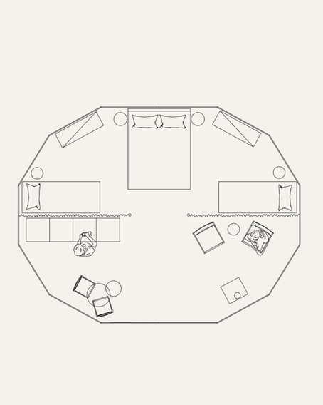 Concept van indeling tenten en sfeer Camping de Achtertuin Leiden