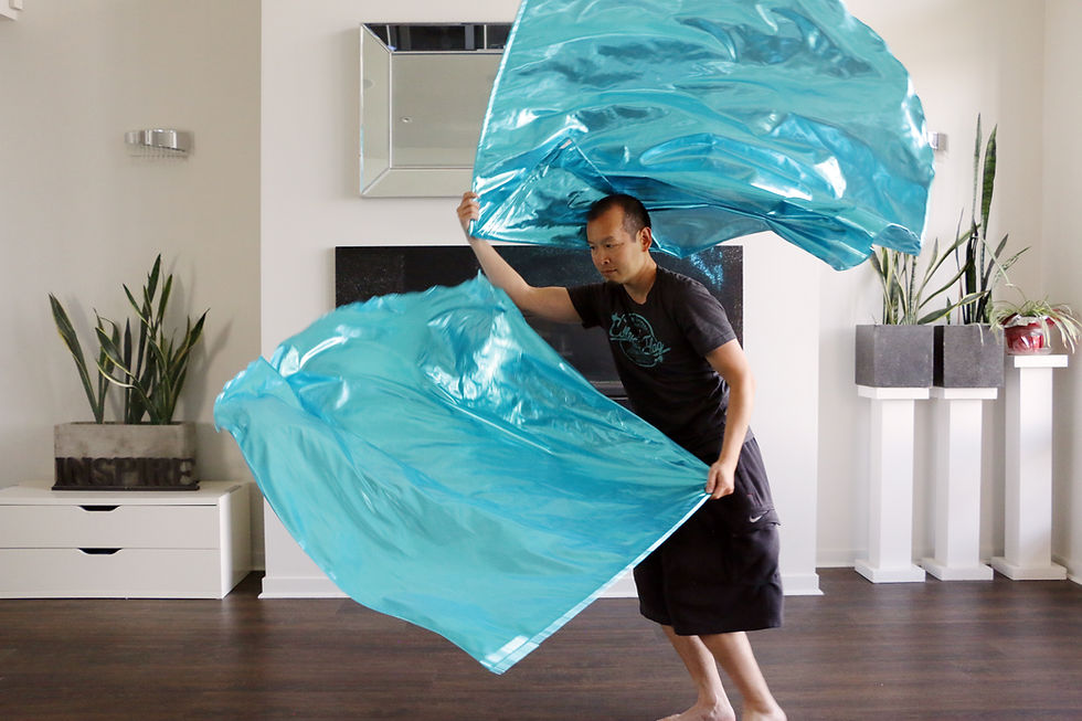 Thumbnail: Liquid Metal (Set of 2 Flags) - Aqua Arctic Sky