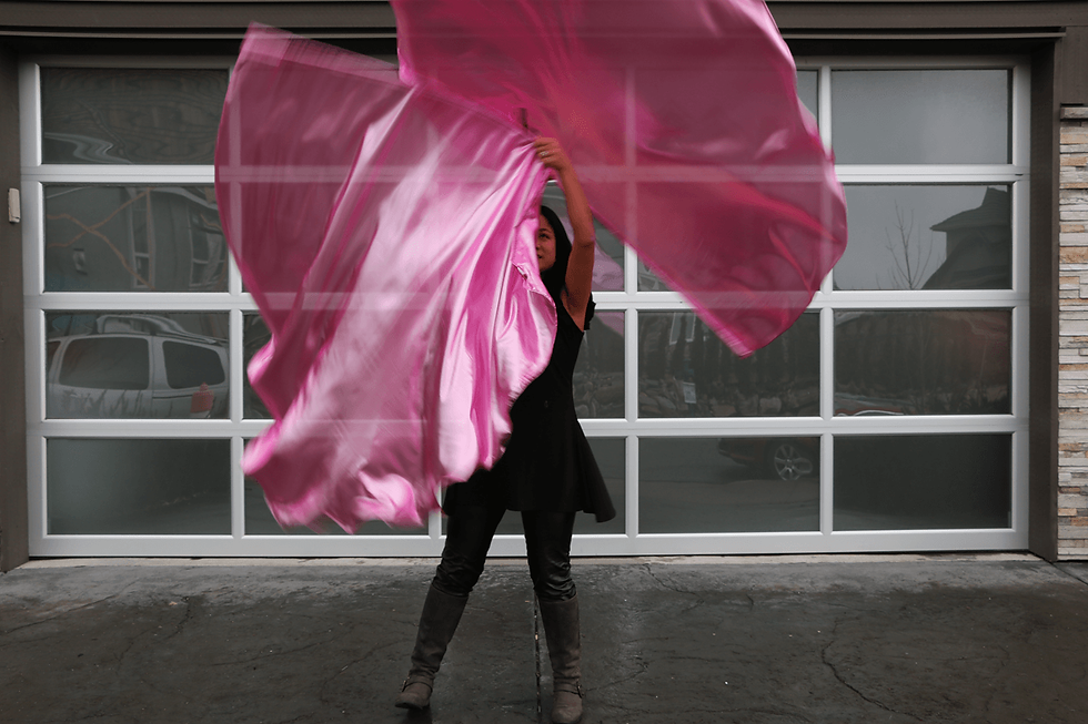 Thumbnail: Worship Flags Liquid Fire Fuchsia Silver