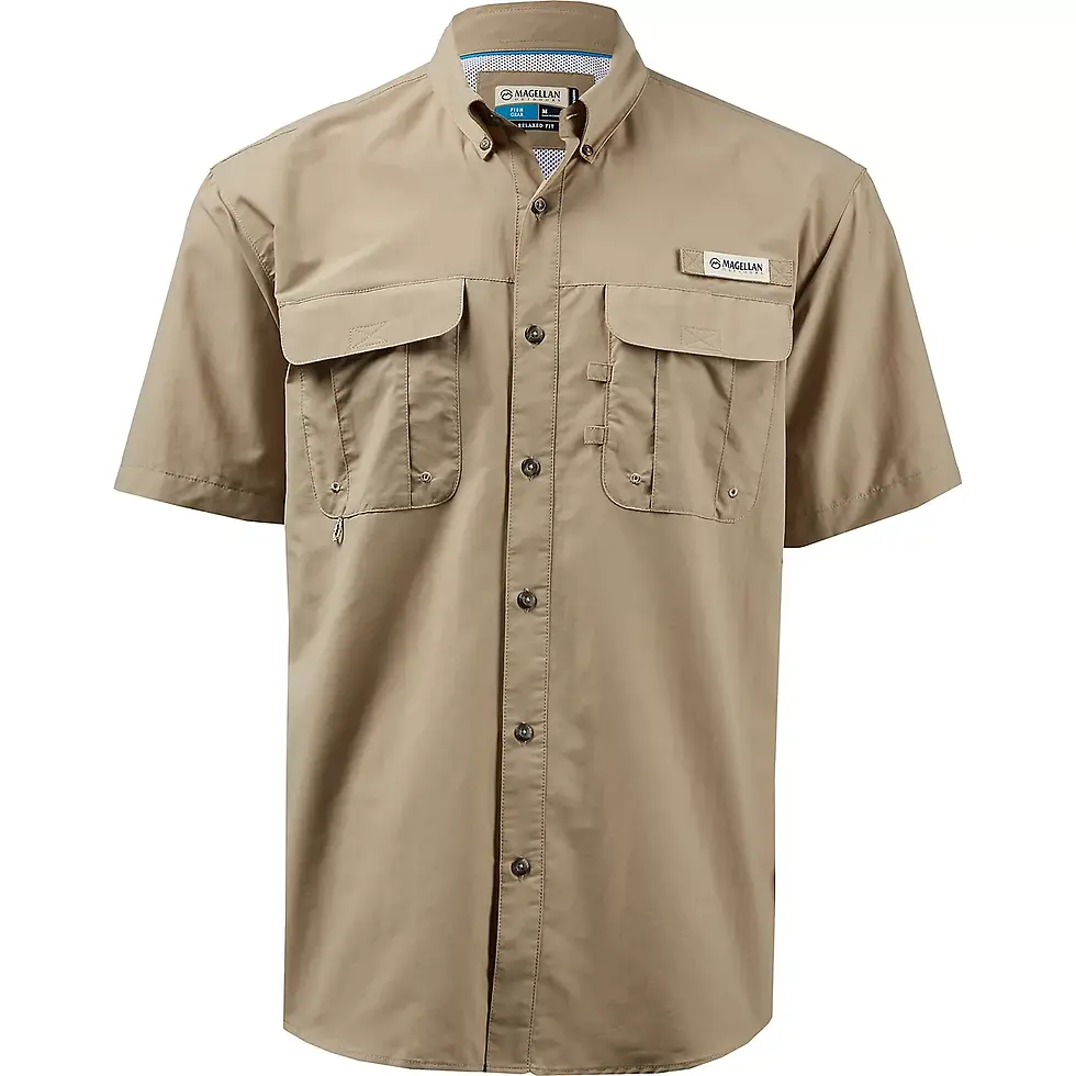 Miniatura: Camisa de Hombre Magellan Laguna Madre Manga Corta Color Beige
