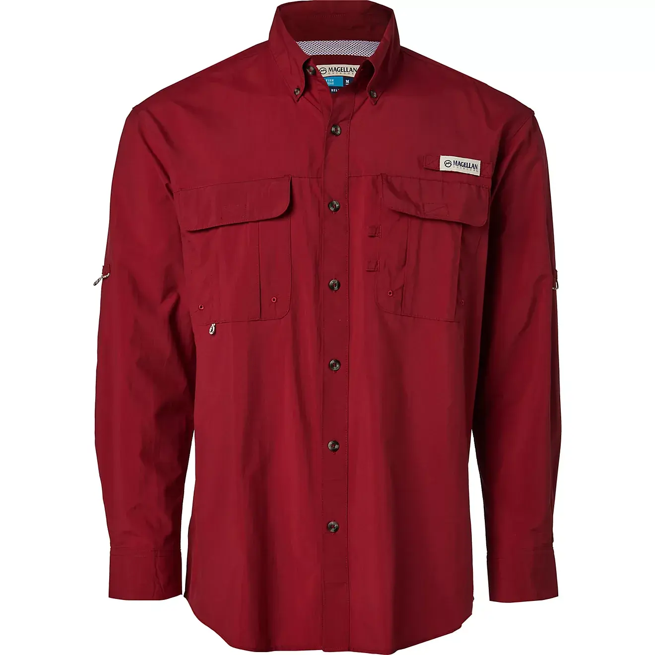 Camisa de Hombre Magellan Laguna Madre Manga Larga Rojo