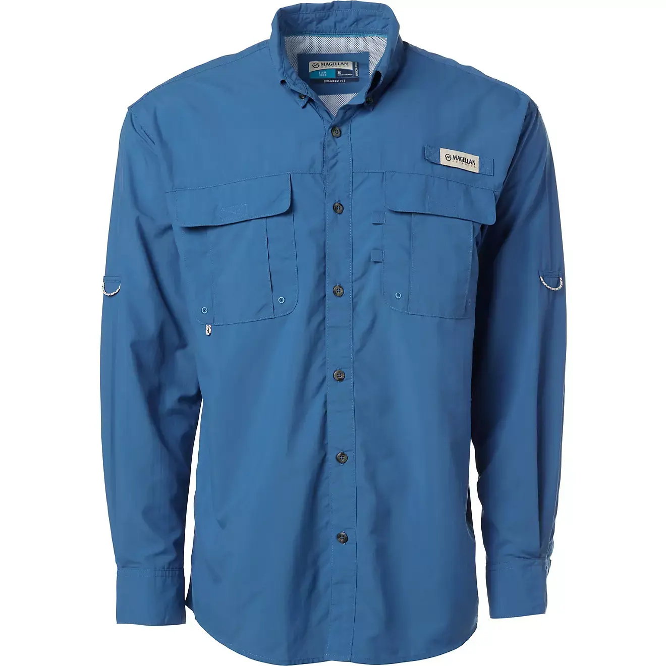 Camisa de Hombre Magellan Laguna Madre Manga Larga Vallarta blue