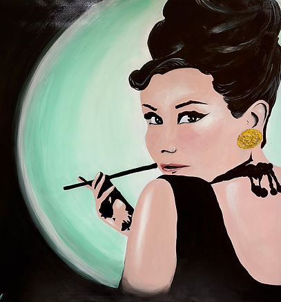 Audrey Hepburn Close-Up - Angel Loren Original Painting