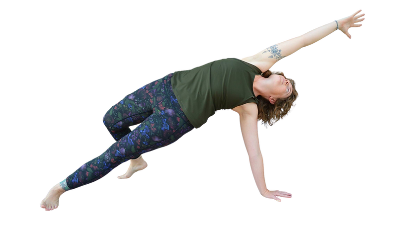 Tina Ufford in a yoga pose