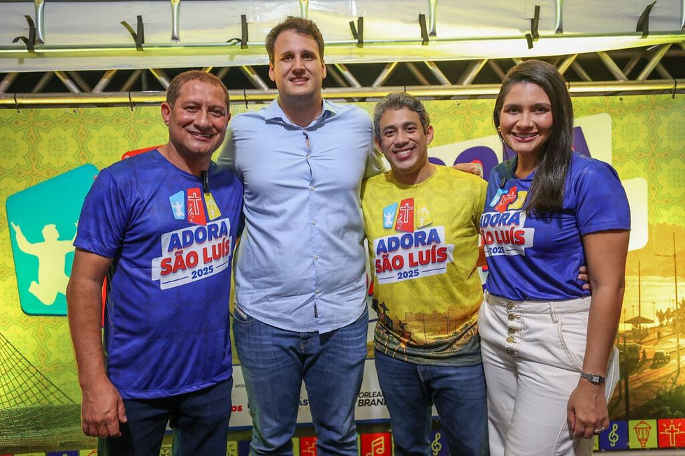 Marquinhos, Orleans Brandão, Osmar Filho e Clara Gomes durante o Adora São LuísMarquinhos, Orleans Brandão, Osmar Filho e Clara Gomes durante o Adora São Luís