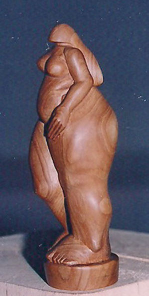 Nud rotund, Lemn, lut, papier mache